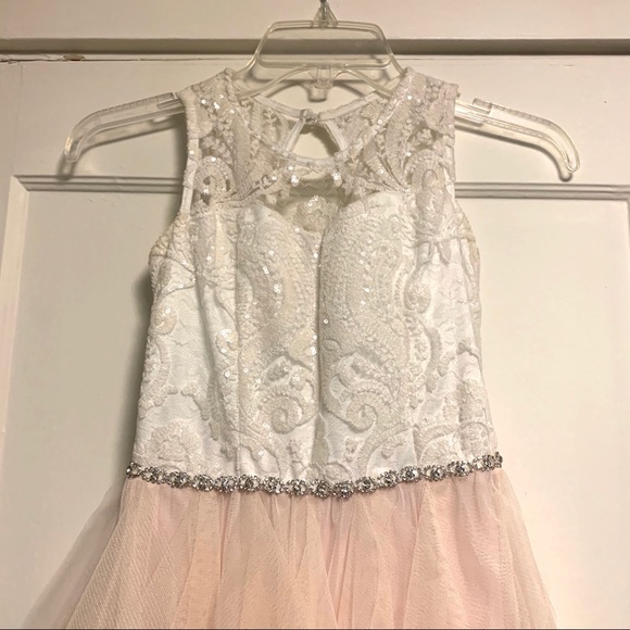 Embroidered Mesh Cascade Dress - Picture 5 of 8